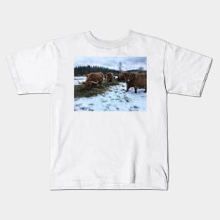 Scottish Highland Cattle Cows 2194 Kids T-Shirt
